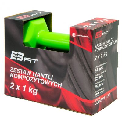 5. EB FIT Composite Dumbbell Set 2x1kg Green 1027012
