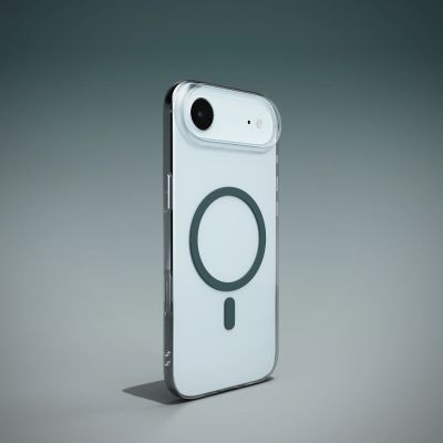 9. Puro Lite Mag TPU+PC Case Compatible with MagSafe for iPhone 17 Air - Transparent with Turquoise Ring
