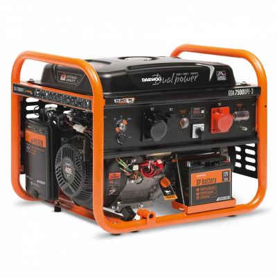 Daewoo GDA 7500DPE-3 Generator 6000 W 30 l Petrol Orange, Black