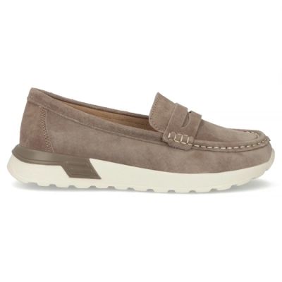 2. Women's beige leather platform loafers Filippo DP7528