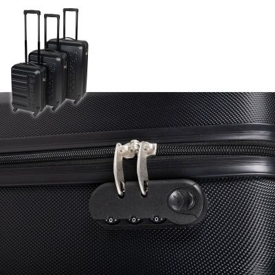 25. SET OF 3 SUITCASE 18/22/26 INCHES BLACK SLAZENGER