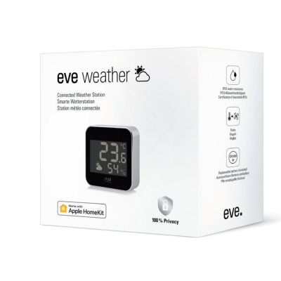 2. Eve 10EBS9901 Indoor/Outdoor Temperature and Humidity Sensor Freestanding Wireless