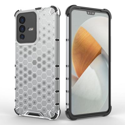 5. Honeycomb case armored cover with a gel frame for Vivo V23 5G transparent