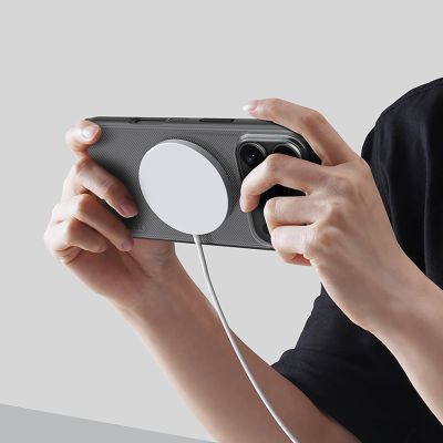 15. Nillkin Super Frosted Shield Pro MagSafe Compatible Case for iPhone 17 Pro - Transparent Black