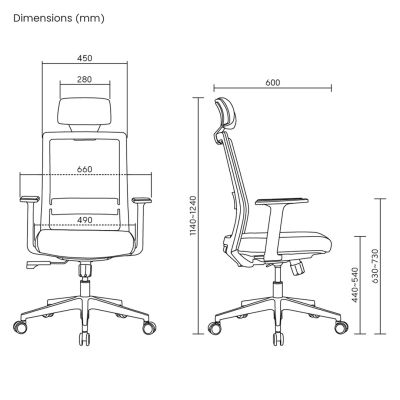 9. ERGO OFFICE ERGONOMIC PREMIUM OFFICE CHAIR ER-425 WITH HIGH BACKREST MAX 150 KG