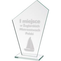 Engraved glass trophy