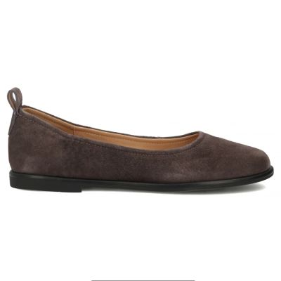 2. Women's suede leather ballerinas brown DP7741