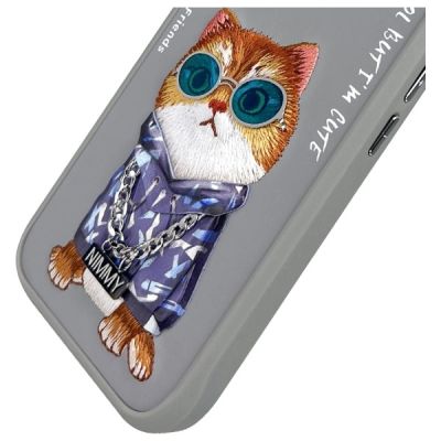 7. Nimmy Glasses Cool Cat iPhone 16 Case - Gray