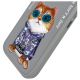 7. Nimmy Glasses Cool Cat iPhone 16 Case - Gray