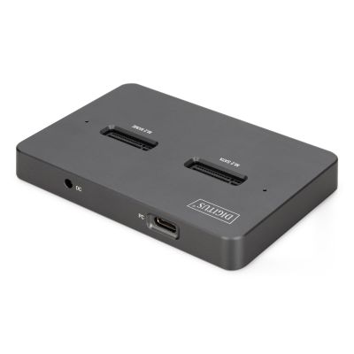 11. USB-C 3.2 Gen2 Docking Station for M.2 Duo NVMe and SATA SSDs (max. 2x 4 TB) with SD-Express 7.1 Card Reader (max. 2 TB), Black