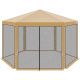 10. HEXAGONAL GARDEN PAVILION 2x2x2x2.5M WITH MOSQUITO NET BEIGE