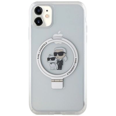3. Karl Lagerfeld KLHMN61HMRSKCH iPhone 11 / Xr 6.1" white/white hardcase Ring Stand Karl&Choupette MagSafe