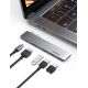 10. HUB Ugreen 60559 2x USB-C / USB-C PD (Thunderbolt 3, 100W, 4K 60 Hz, 10 Gbps) / HDMI 4K 30 Hz / 3x USB 3.0 for MacBook Pro / Air - Gray