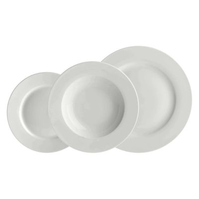 LA PORCELLANA BIANCA ESSENZIALE Set of 12 plates with rim