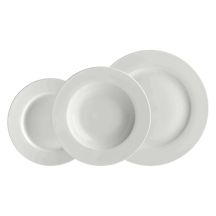 LA PORCELLANA BIANCA ESSENZIALE Set of 12 plates with rim