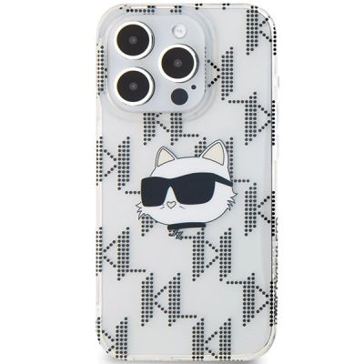 3. Karl Lagerfeld IML Choupette Head & Monogram case for iPhone 15 Pro Max - transparent