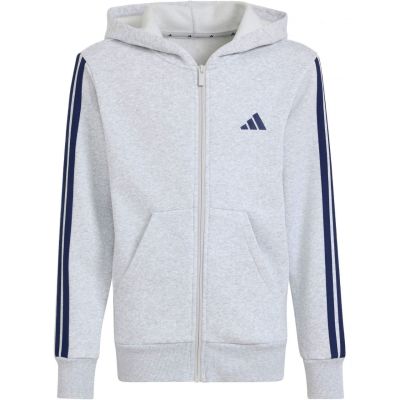 adidas Essentials Full-Zip Hoodie for Kids Light Gray KQ9050