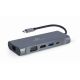 4. GEMBIRD USB TYPE-C 7-IN-1 MULTI-ADAPTER (USB 3.0 HUB + HDMI + VGA + PD + CARD READER + STEREO AUDIO), GREY