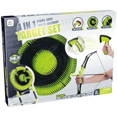 12. 4-in-1 GAME SET: DART, BOW, AXE, SHURIKEN