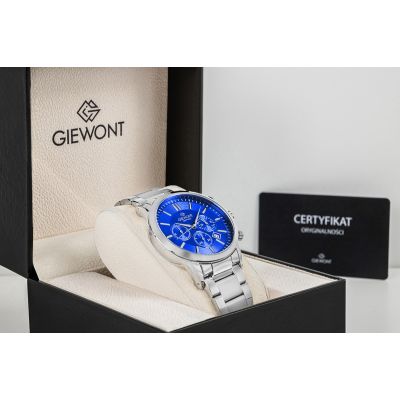 8. Men's Watch Giewont Chronograph Sapphire Silver Blue GW8510-B3