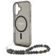5. Guess IML Glitter With Pearl Strap MagSafe case for iPhone 16 - black
