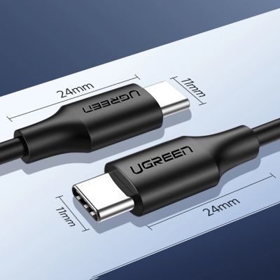 11. Ugreen US286 USB-C - USB-C PD QC 3A 480Mb/s 1m cable - black