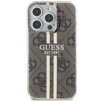 3. Guess IML 4G Gold Stripe case for iPhone 15 Pro - brown