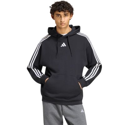 Men's adidas Essentials 3-Stripes French Terry Hoodie Black KY6605