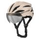 2. Rockbros Bike Helmet with Visor, Detachable UV Protective Goggles, Unisex - Brown