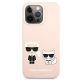 4. Karl Lagerfeld Silicone Ikonik Karl&Choupette MagSafe Case for iPhone 13 Pro / iPhone 13 - Light Pink