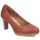 Brown leather pumps with a block heel, Rieker 41560-23
