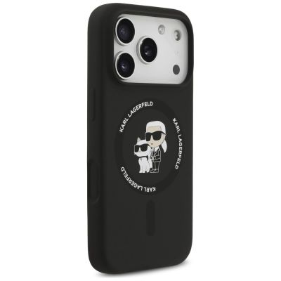 4. Karl Lagerfeld Silicone Karl&Choupette Ring MagSafe Case for iPhone 18 Pro Max / iPhone 17 Pro Max - Black