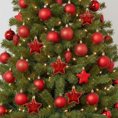 5. DECORATIVE PLASTIC BAUBLE SAFE 40 PCS RED MICA