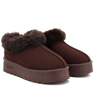 4. Women's brown Big Star fur platform snow boots UU274203