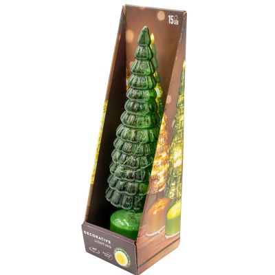 28. DECORATIVE CHRISTMAS TREE GREEN LED 13 CROWNS WARM WHITE 40CM