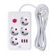 2. MACLEAN POWER STRIP, EXTENSION CORD 4 OUTLETS + 3XUSB, 110-240V AC 50/60HZ, 2.1A MAX 2500W, 3M, WHITE MCE393 W