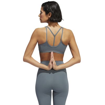 10. adidas Coreessentials Medium-Support Women's Sports Bra Gray HD7686