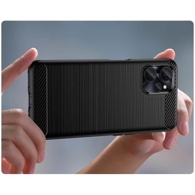 6. Carbon Case for Realme 10 5G / Realme 9i 5G Flexible Silicone Carbon Cover Black