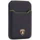 2. Lamborghini D1 Genuine Leather MagSafe Phone Wallet - Black and Green