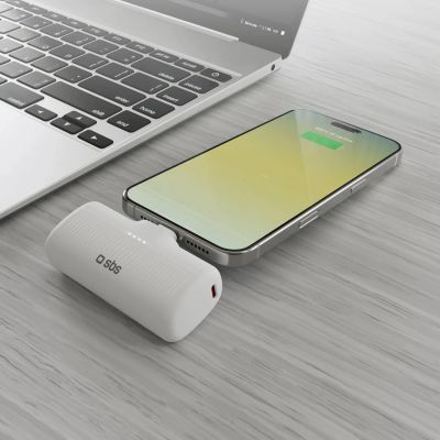 7. SBS EcoPower 5000 mAh 10W Powerbank with Built-in USB-C Port - White