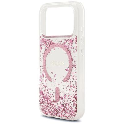 6. Guess Resin Bottom Glitter MagSafe Case for iPhone 17 Pro - Pink
