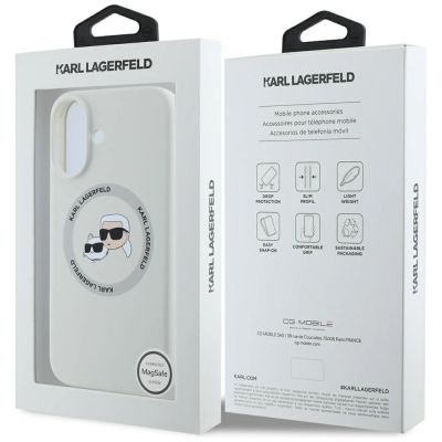 8. Karl Lagerfeld Silicone Double Heads And Circle MagSafe case for iPhone 16 beige