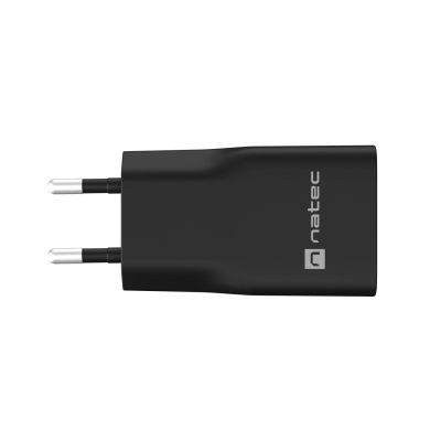 13. NATEC RIBERA GAN SLIM WALL CHARGER 1X USB-A + 1X USB-C 20W BLACK