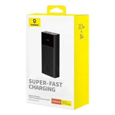 3. Baseus Star-Lord 20000mAh 30W Powerbank with Display and Baseus Simple USB-A - USB-C 3A 30cm Cable - Black