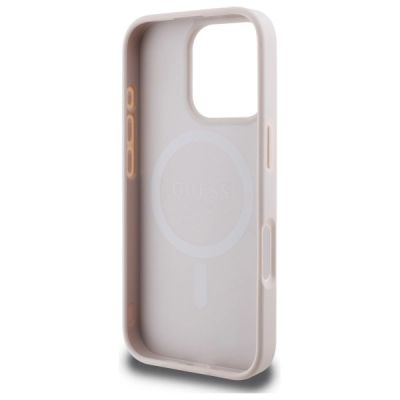 7. Guess 4G Ring Classic Logo MagSafe Case for iPhone 16 Pro Max - Pink