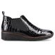 72. Rieker W R474 snakeskin leather ankle boots black