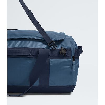 7. The North Face Base Camp Voyager Duffel Bag 62L Recycled Plastic, Thermoplastic Polyurethane Elastomers (TPU) Blue