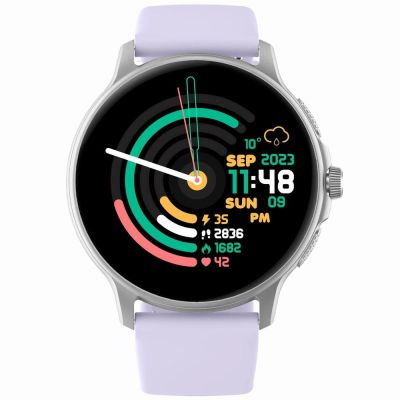 5. GRAVITY GT12-6 Women's Smartwatch Purple Silicone Strap + Silver Bracelet