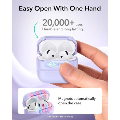 2. ESR Pulse HaloLock MagSafe Case for Apple AirPods 4 / 5 - purple