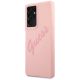9. Guess GUHCS21LLSVSPI S21 Ultra G998 pink/pink hardcase Script Vintage